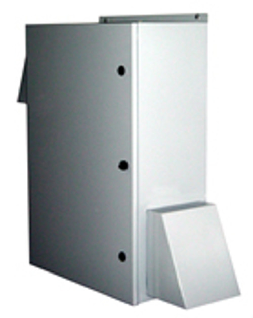 Outdoor NEMA3R Fan Ventilated Enclosure 24x36x12 Powdercoated Metal Gy Drop Ship Only