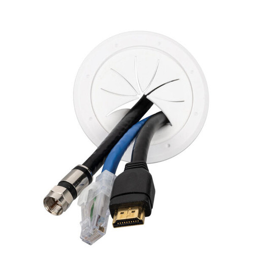 1.7" Round Cable Pass Through for Walls up to .71" Thick Wh 10-pack
