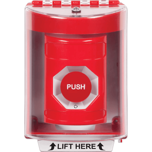 STI SS2071NT-EN Stopper Station with Cover, Surface Mount, Turn to Reset, No Text, Red