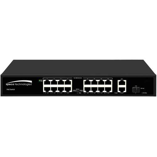 Speco P16S182 16 Port Megabit PoE Switch