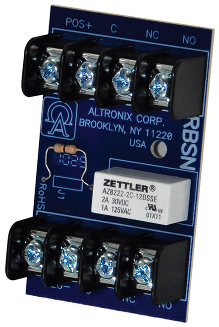 Altronix RBSN Relay Module, 12/24VDC, DPDT Contacts @ 1A - 120VAC or 2A - 28VDC