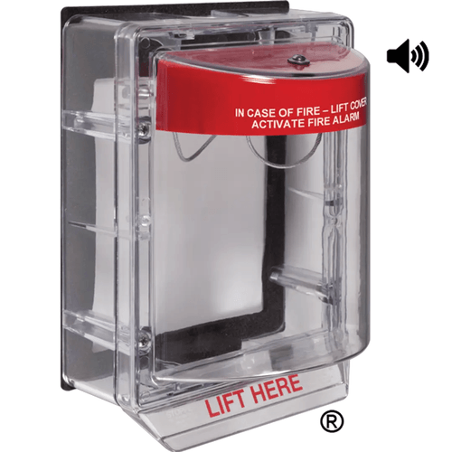 STI-1155 Stopper II with Horn and Spacer, Indoor/Outdoor Rated, Fire Label