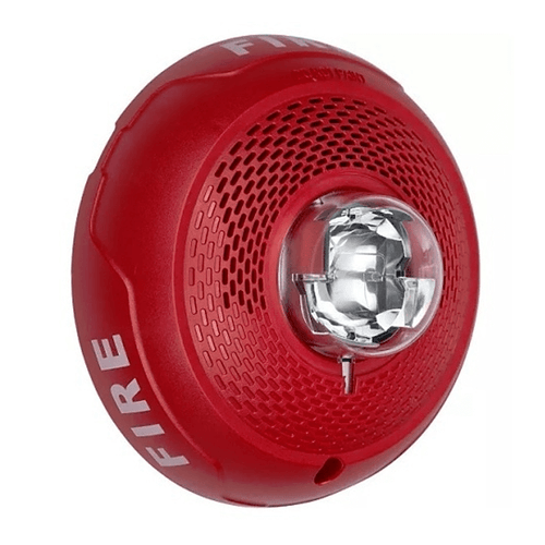 System Sensor SPSCRLED L-Series LED Indoor Speaker Strobe, Ceiling Mount, Red