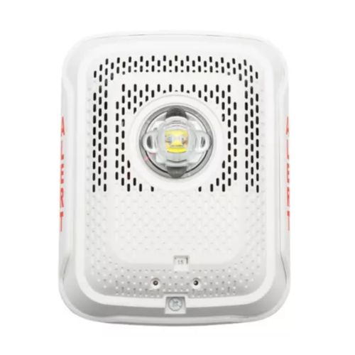 System Sensor SPSWLED-CLR-ALERT L-Series LED Indoor Speaker Strobe, Wall, White, Clear Lens, ALERT