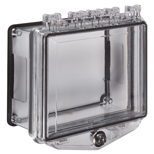 STI STI-7510D Polycarbonate Enclosure w/Open Conduit Back Box, Surface Mount, Exterior Key Lock