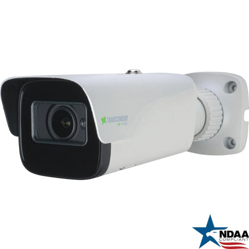 8MP HDC 4-in-1 Outdoor Bullet Camera, 2.8-12mm Motorized, 12VDC, 165' IR, DWDR, TDN, NDAA, White
