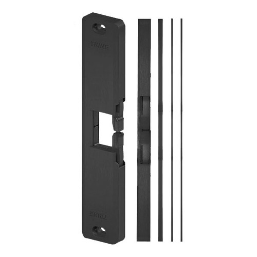 Surface Mount Electric Strike, 1/2" Adjustable with Shims, 12/24VDC, Black
