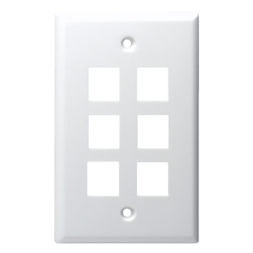 DataComm 20-3006-UWH Keystone Plate 6 Port UL, Ultra White