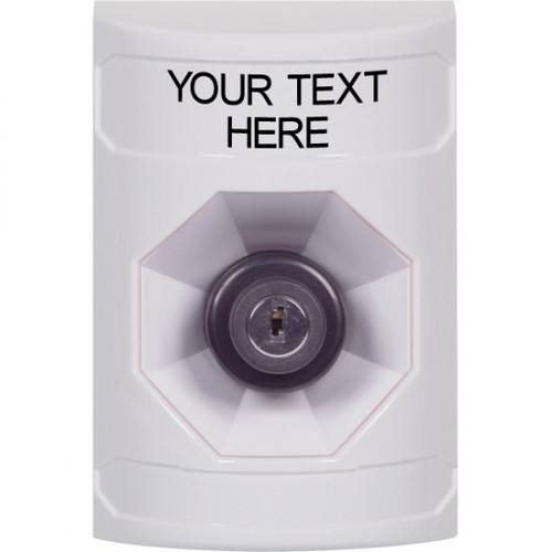 Stopper Station White, No Cover, Key To Activate, Custom Text