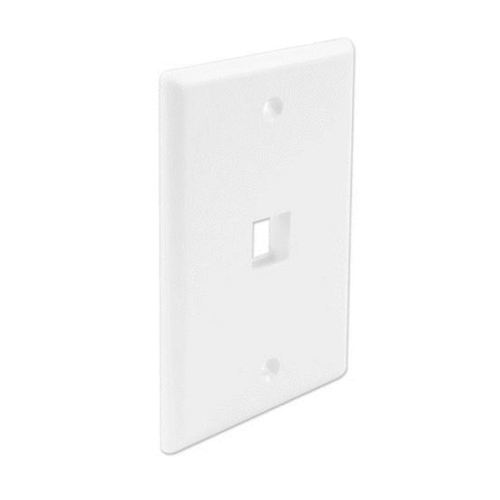 Wavenet FP01PWH 1-Port Single-Gang Flush Style Faceplate, White