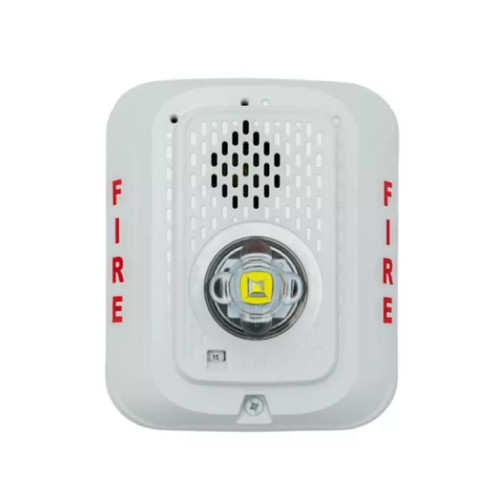 System Sensor P2GWKLED L-Series Outdoor Compact Horn Strobe, LED, White, Wall Mount, Marked FIRE