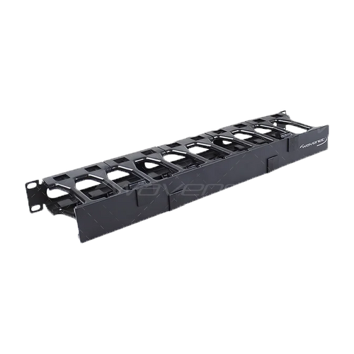 Horizontal High-Density, Single-Sided Cable Manager, Dual Hinge, 1U
