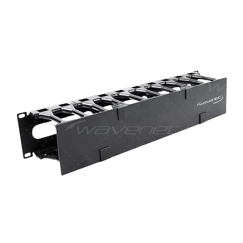 Horizontal High-Density, Single-Sided Cable Manager, Dual Hinge, 2U
