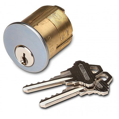 Mortise Cylinder, 6 Pin, 1-1/8", Keyed Alike