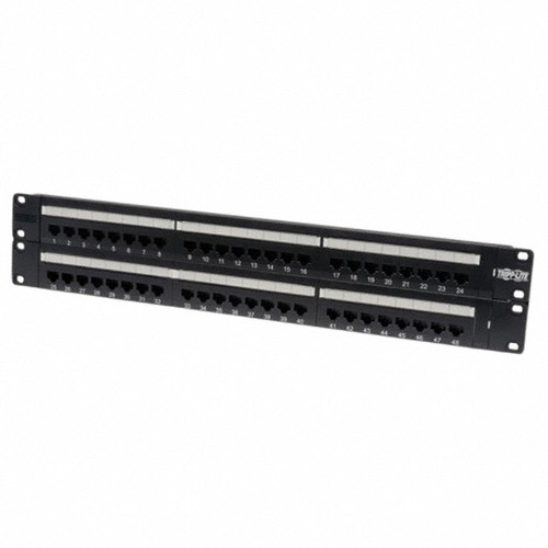 48-Port 2U Rack-Mount Cat5E 110 Patch Panel, 568B, Rj45 Ethernet, Taa