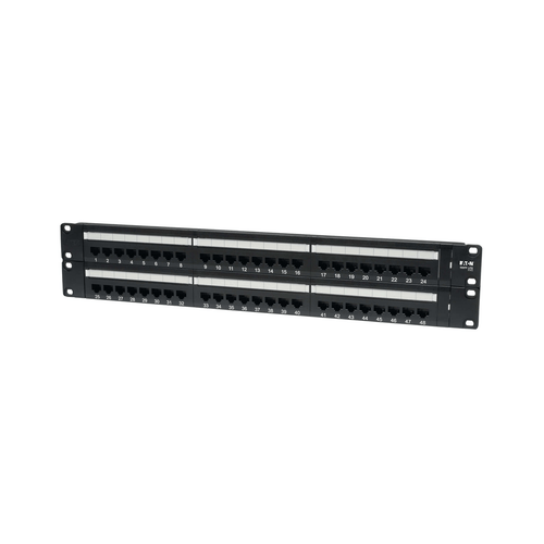 Eaton Tripp Lite N052-048 48-Port 2U Rack-Mount Cat5e 110 Patch Panel, 568B, RJ45, Ethernet, TAA