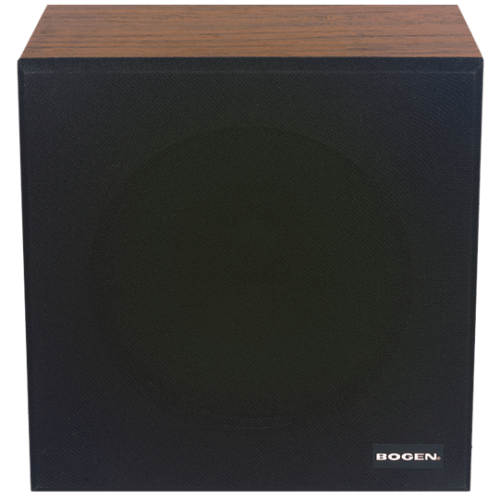 Bogen WBS8T725V Wall Mount Baffle Speaker, Simulated Walnut Finish, Recessed Volume Control