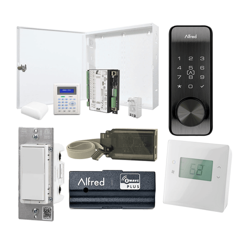 Z-Wave Elk E27 Home Security and Lifestyle Package with Black Alfred Door Lock