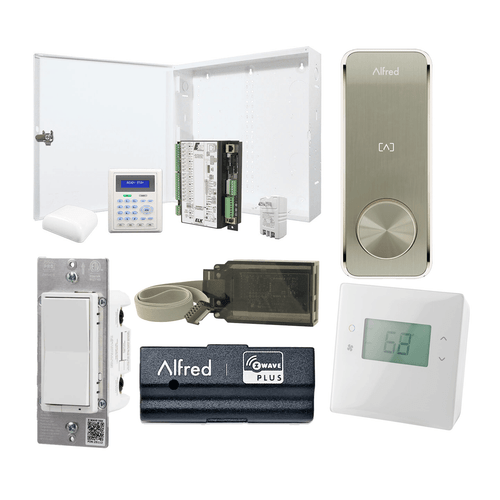 Z-Wave Elk E27 Home Security and Lifestyle Package with Satin Nickel Alfred Door Lock