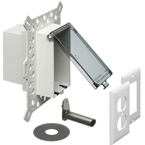 1-Gang OD Shallow Vertical Box w/ Clear Cover Rigid Siding