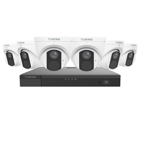Turing Video TLK6T482 4MP Turrets x 6, 8CH PoE NVR 2TB