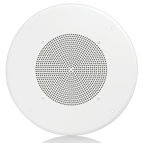 AtlasIED HD72W 8in In-Ceiling Speaker with 4-Watt 25V/70V Transformer and 62-8 Baffle, White
