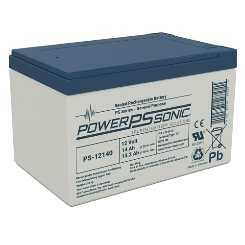 Power Sonic PS-12140 F2 12V 14Ah Sealed Lead Acid Battery
