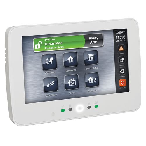 DSC HS2TCHPRO PowerSeries Pro Hardwired Touchscreen Keypad 7" w/Prox Support, White