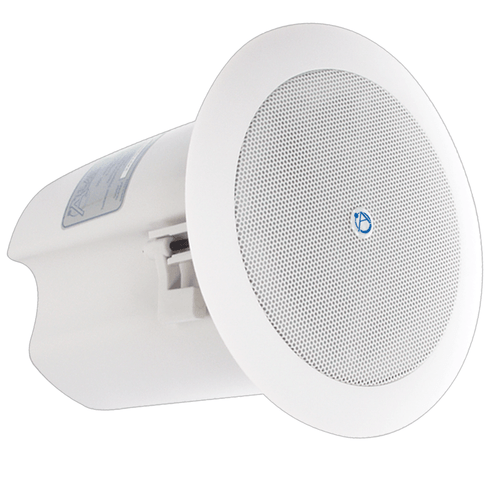 AtlasIED FAP40T 4in In Ceiling Speaker w/16-Watt 70/100V Transformer and Ported Enclosure, White