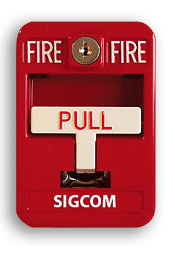 SigCom SG-42SK2-SC Single Action Fire Pull Station, Red, SPST, Key Reset