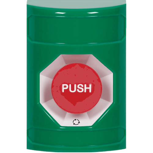 STI SS2101NT-EN Turn-to-Reset Stopper Station, Green, No Cover, No Text, English