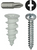 #8X1.25 NYLON WALL DRILLER KIT ANCHORS/SCREWS (QTY 50 CASE)