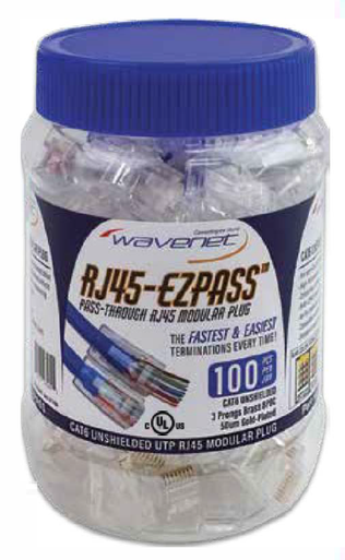 RJ45 Cnctr Cat6 UTP 8P8C EZ-Feedthru 100-Jar - The Systems Depot Inc ...