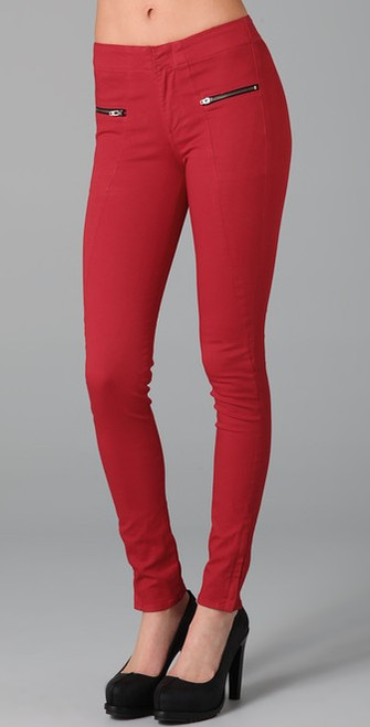 Rag & Bone Jean Red Zipper Skinny Jeans Sz 27