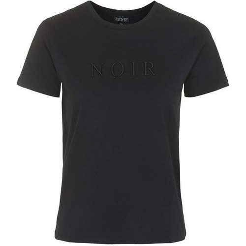 Top Shop NOIR Black Tee  sz 6