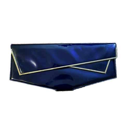 Alexander McQueen Double Flap Navy Clutch 