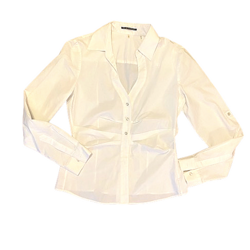 Elie Tahari White Button Up Blouse  sz Small