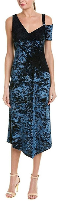 YIGAL AZROUËL Crushed Velvet Off-Shoulder Dress Sz M