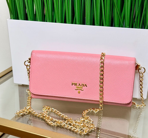 Prada Pink Saffiano Leather WOC