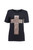 Truly Madly Deeply Animal Print Cross Black Tee S **BRAND NEW