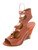 Chloé Cognac Leather Lace-Up Wedges sz 39 (US 8.5)