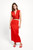 ZARA Red Satin Top with Knot Sz L