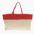 Bottega Veneta Red Intrecciato Trimmed Cream Leather Tote