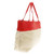 Bottega Veneta Red Intrecciato Trimmed Cream Leather Tote