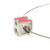 HERMES Pink H-Cube Cardue Silver Pendant Necklace 