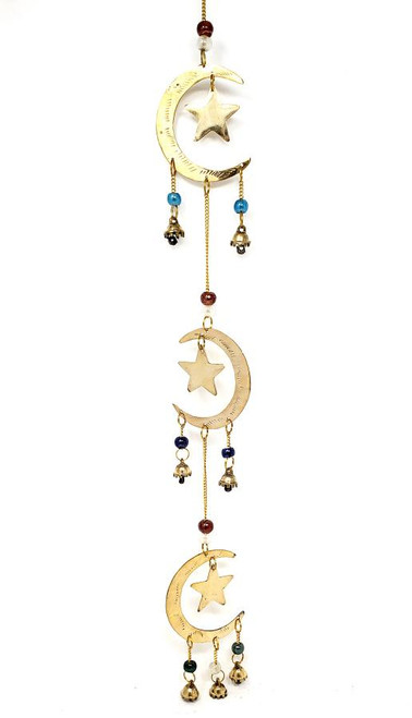 3 Star and Moon Windchime 22"