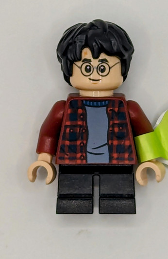HP233 LEGO® Harry Potter - Dark Red Plaid Flannel Shirt, Black Short Legs