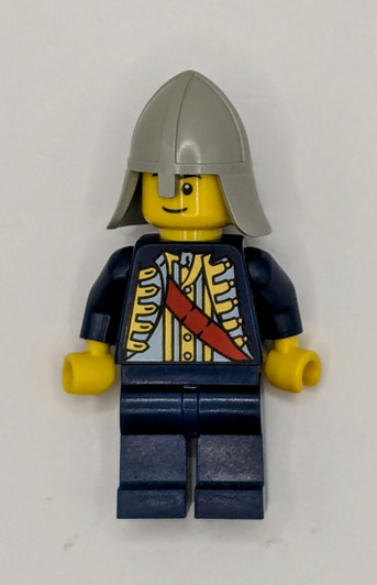 CAS479a LEGO® Red Sash, Light Bluish Gray Neck Protector, Black Eyebrows