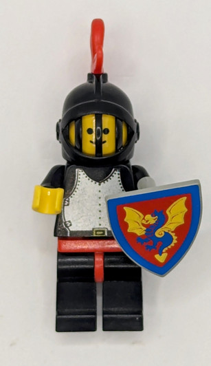 CAS175 LEGO® Breastplate - Black, Black Legs with Red Hips, Black Grille Helmet, Red Plume, Red Plastic Cape