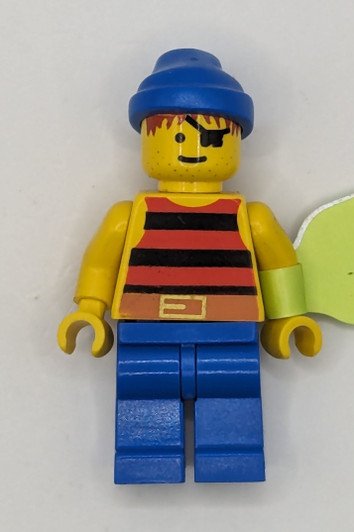 PI028 LEGO® Pirate Red / Black Stripes Shirt, Blue Legs, Blue Bandana